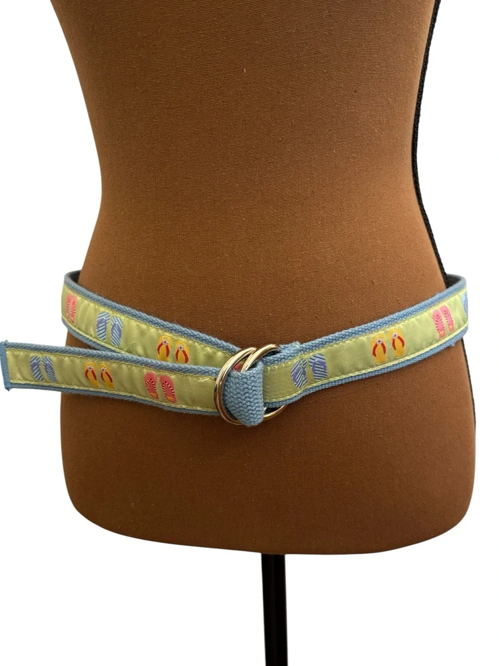 Vintage Flip Flop Beach Theme‎ Adjustable Belt Preppy Coastal 80s Liz Claiborne
